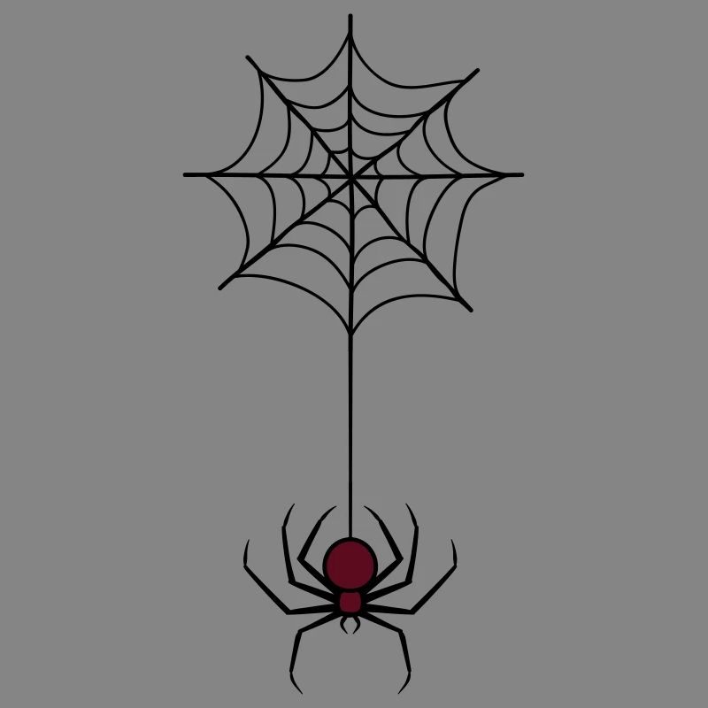Spooky Halloween Spider in Web
