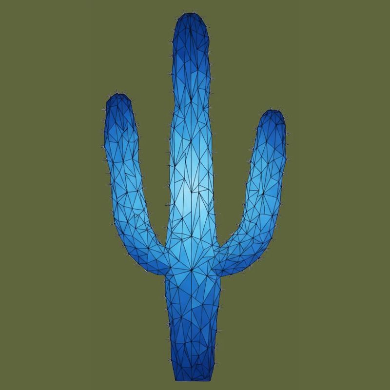Blue Geometric Cactus