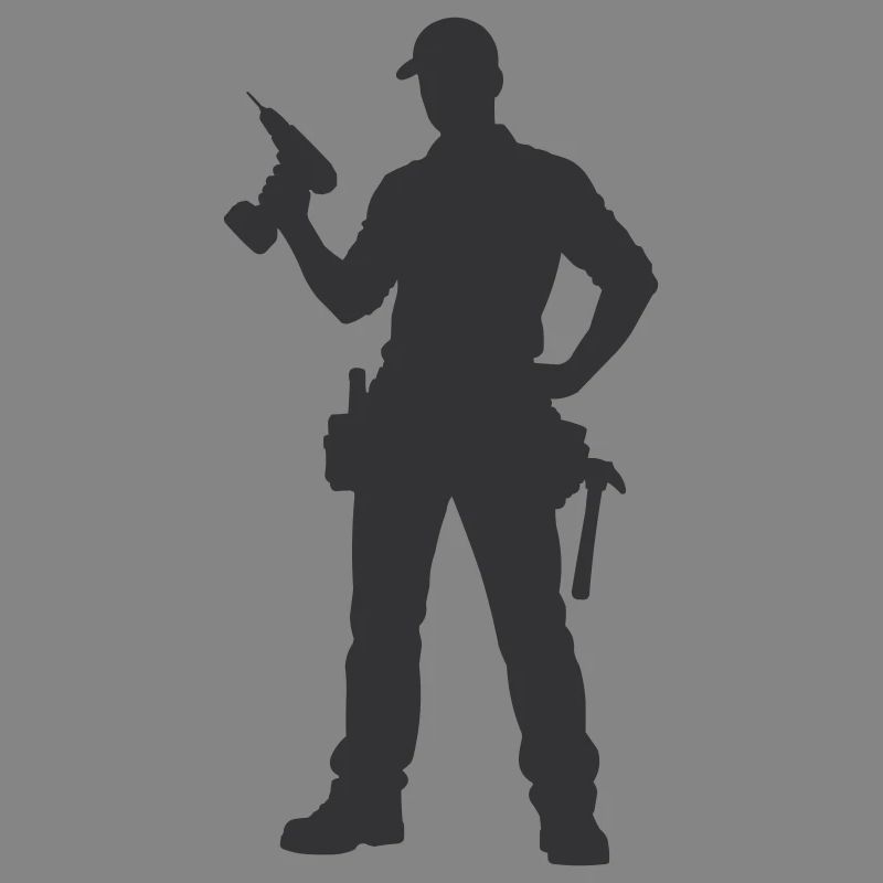 Craftsman silhouette with tools
