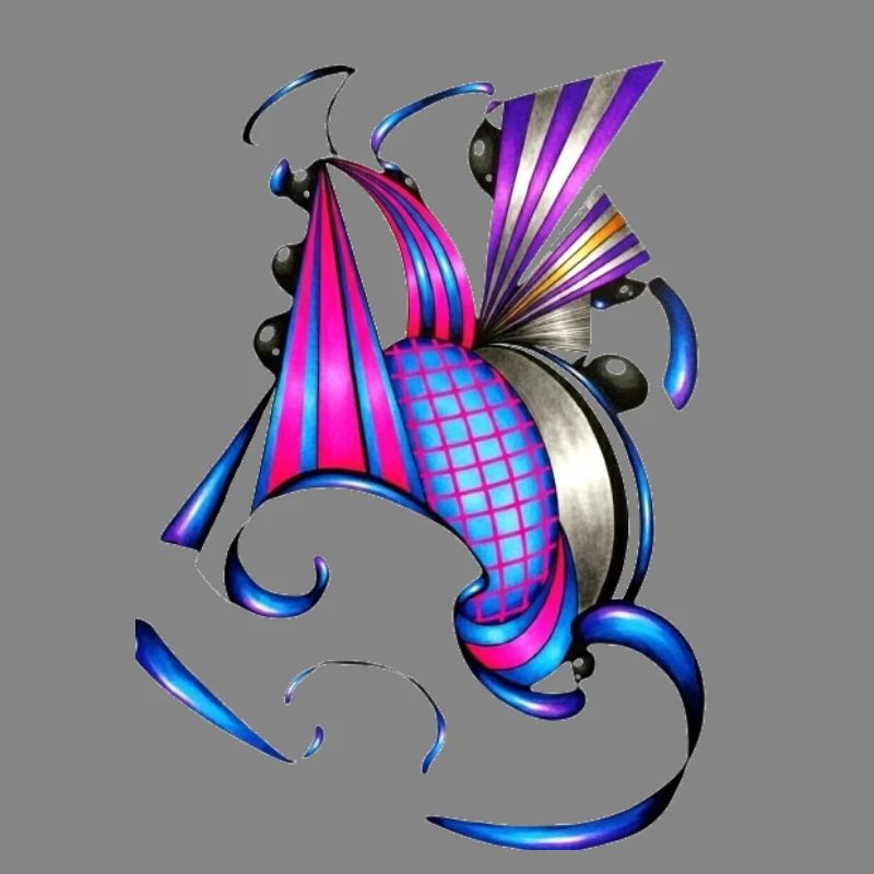 Farbige Spiral- und Fächerkunst