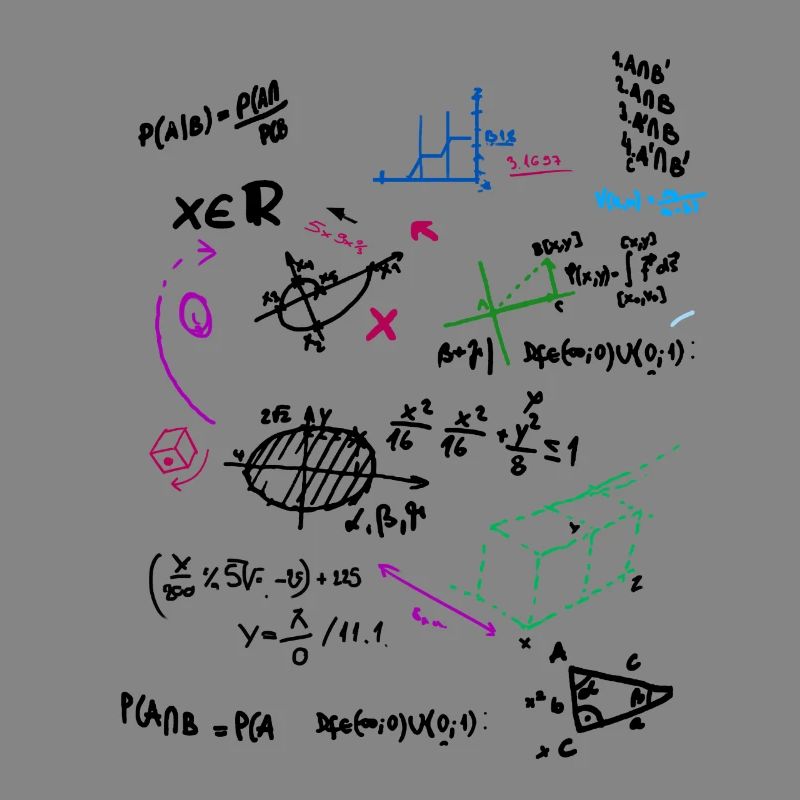 Math Complex Mathematical blackboard with formulas