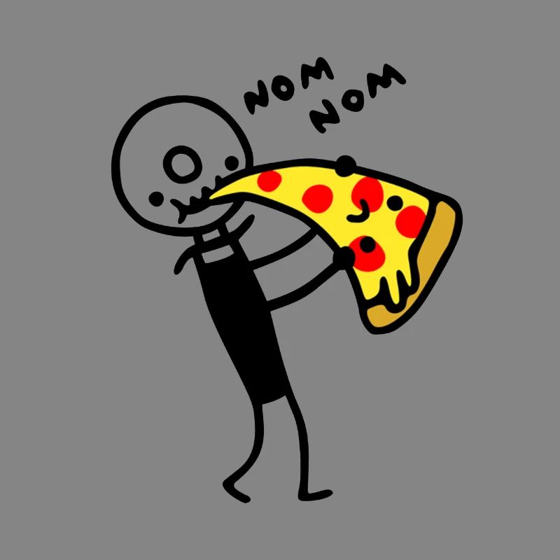 Pizza cutter eats pizza