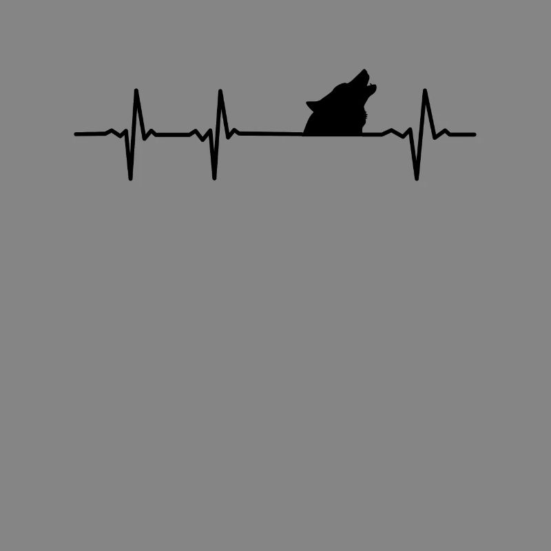 Wolf heartbeat pulse wolves pack team gift