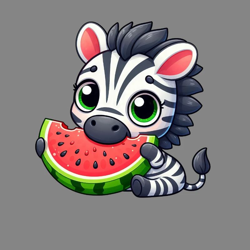 Zebra Melon Dessin Animé Pastèque Été