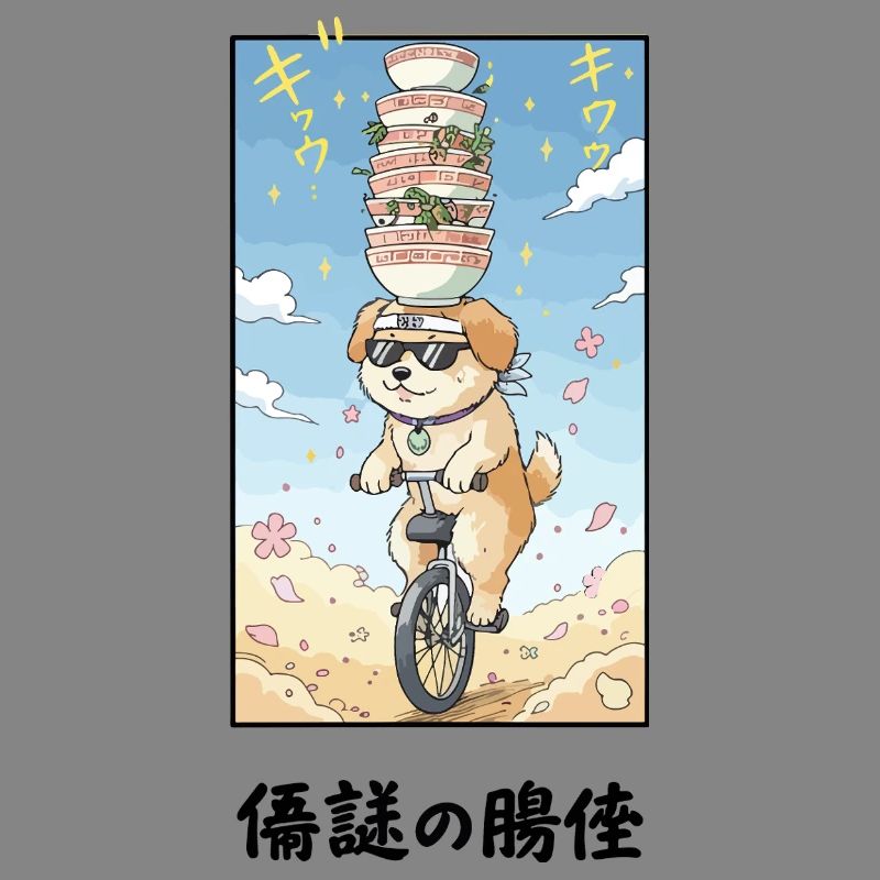 Noodle Stack Pup auf Einrad