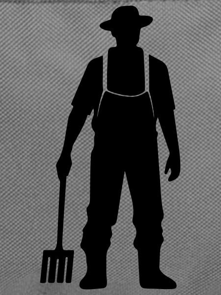 Bauer mit Mistgabel Silhouette