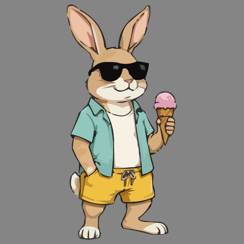 Sonnen Hase mit Eis am Strand