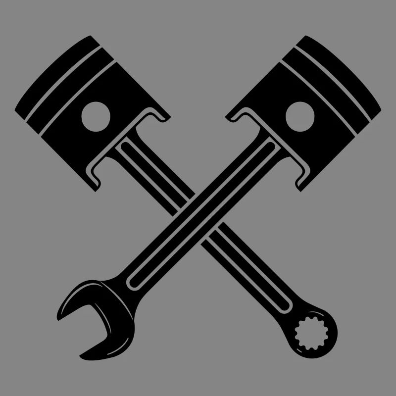 Engine piston key crossed