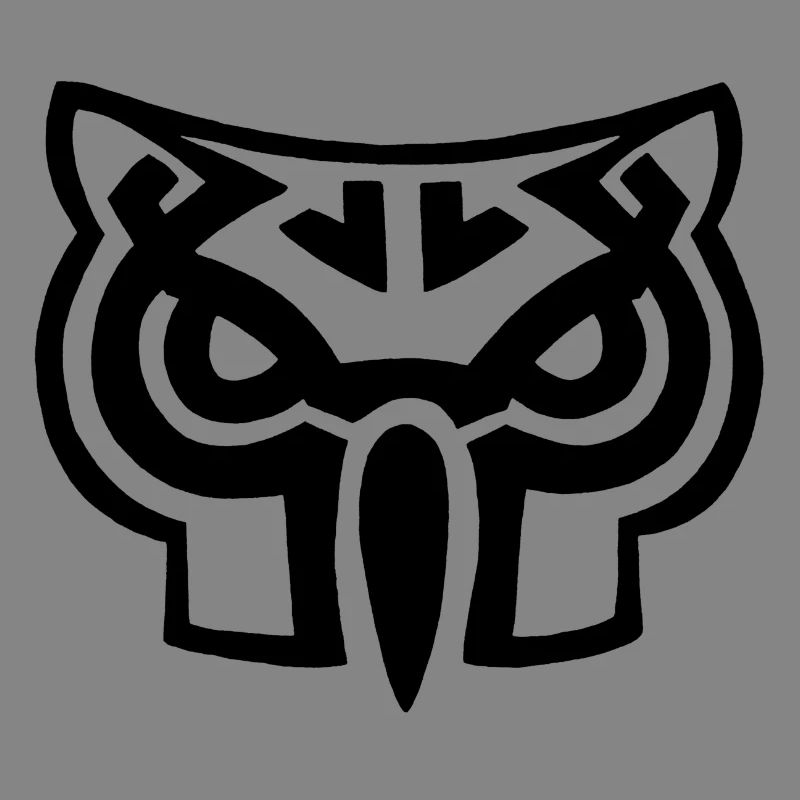 Black owl head