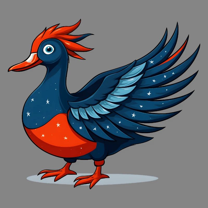 Winged blue star eagle