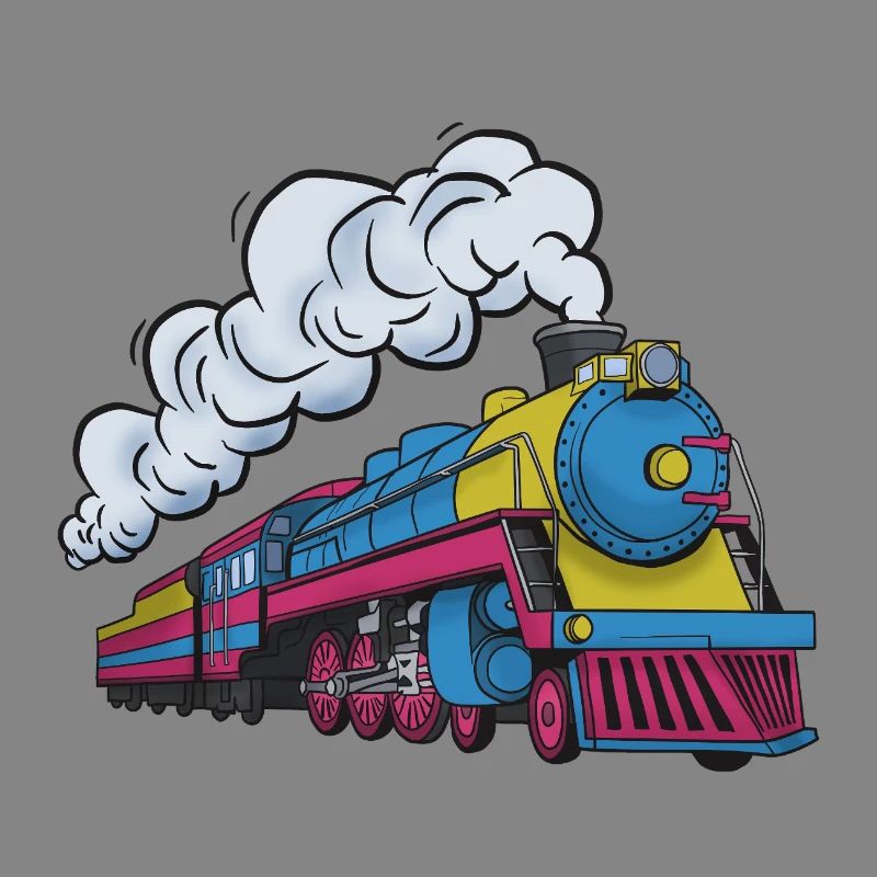 Dampflokomotive Farbexplosion