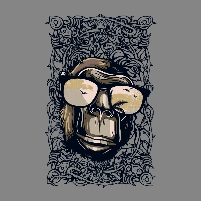 Cooler Affe mit Sonnenbrille