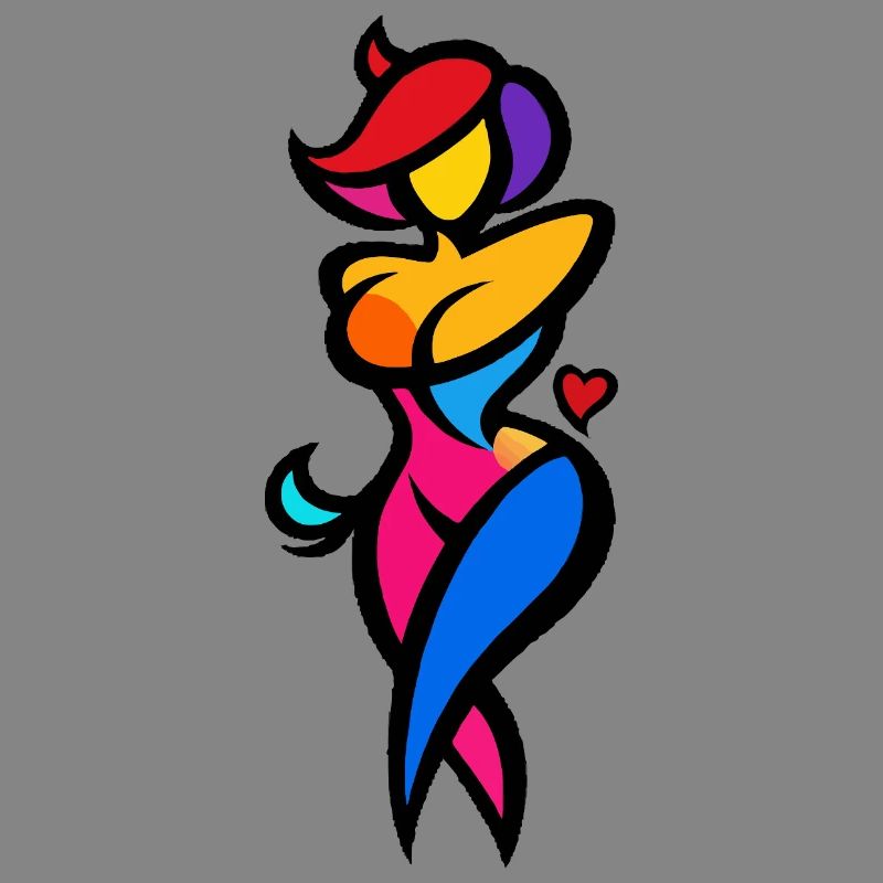 Silhouette de danseuse colorée