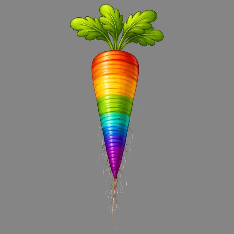 Rainbow Carrot Colorful Vegetable Design
