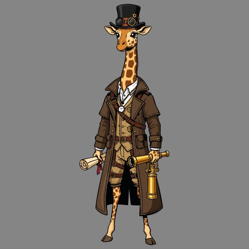 Giraffe Explorer Steampunk Chic Top Hat
