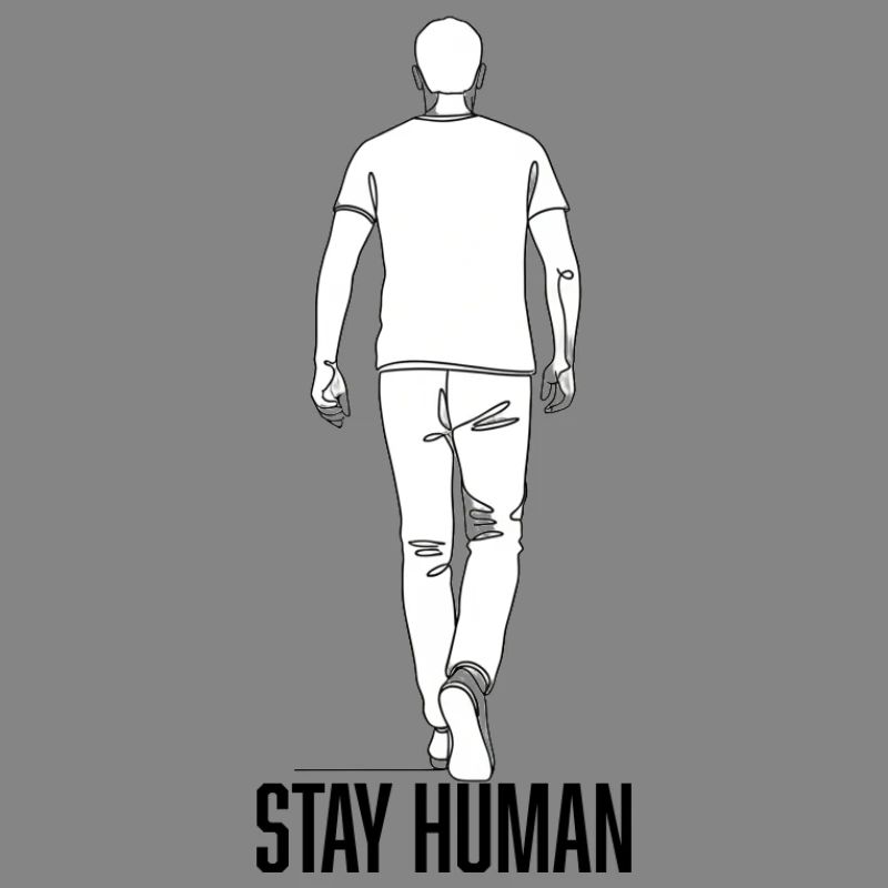 Linear back silhouette on clothes