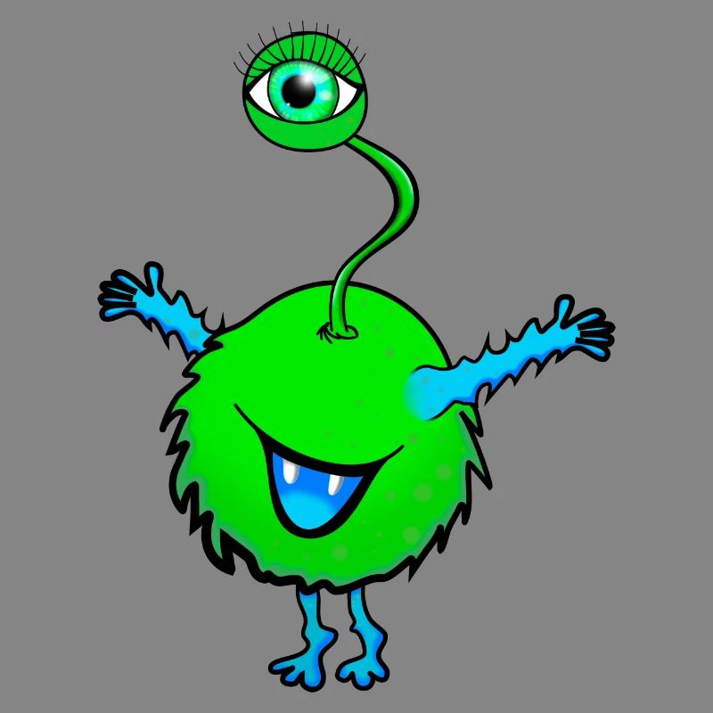 vert monstre avec un oeil
