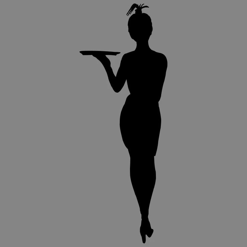 Serveuse difficile avec figurine d’ombre de plateau