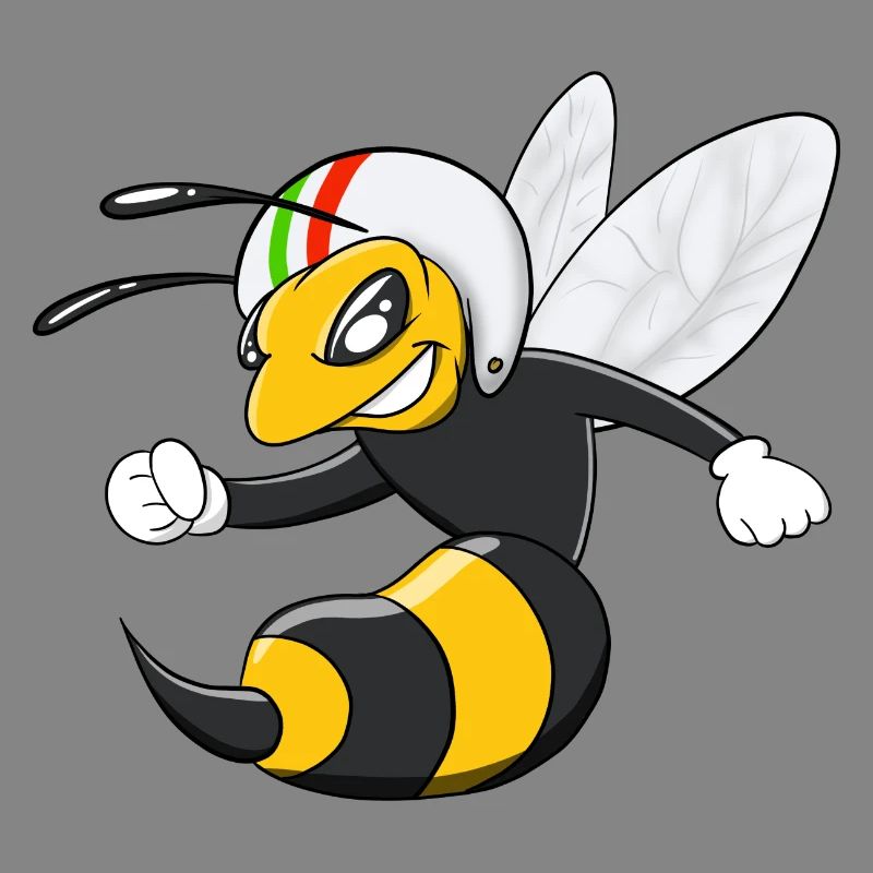Frelon guêpe cool avec casque