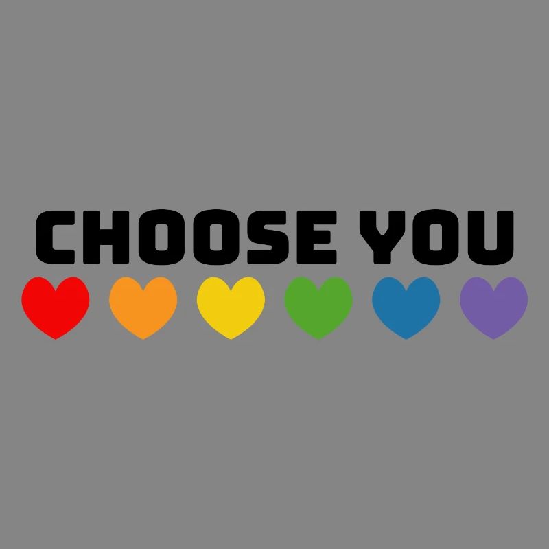 Regenbogenherzchen choose you schwarz
