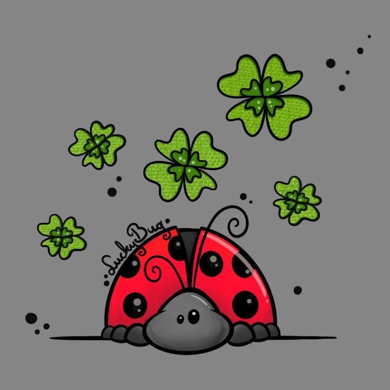 Ladybug with lucky clover