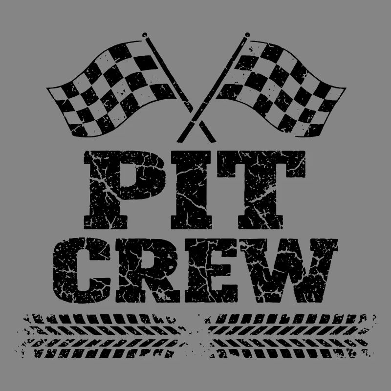 Pit Crew Équipe de Course Automobile Vintage