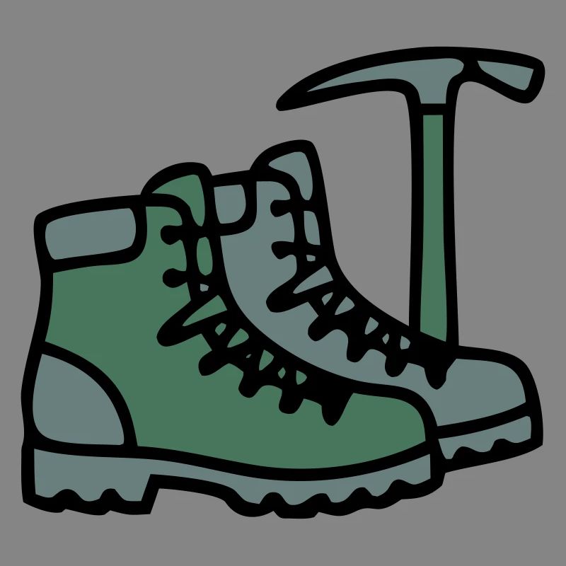 Wanderschuhe Eispickel Bergsteiger Alpen Wanderer
