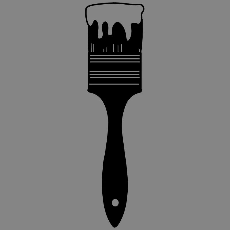 Paintbrush with paint for logo