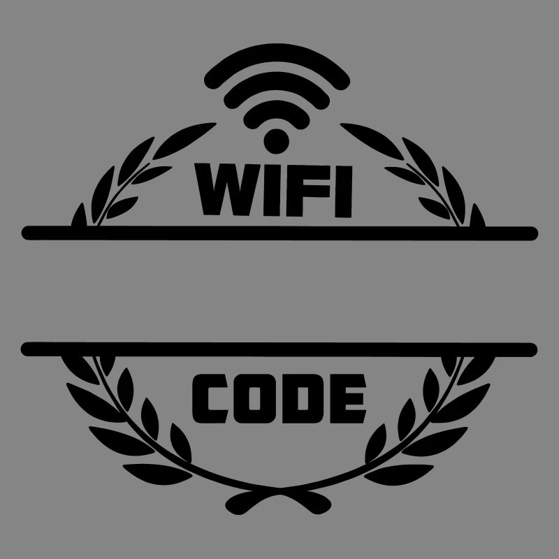 Wifi code in laurel wreath with blank text bar