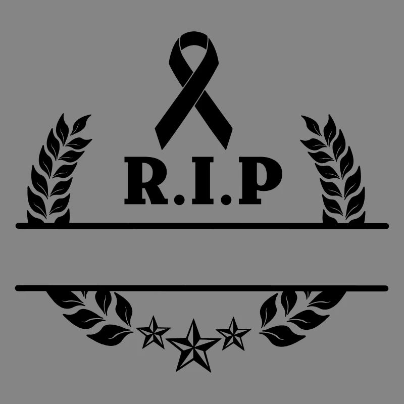 Rest in peace Logo laurel wreath