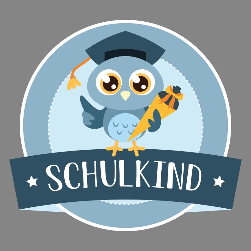 Schulkind Eule mit Zuckertüte