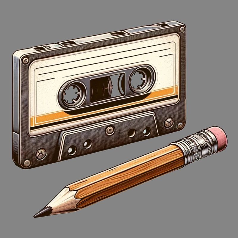Cassette pencil 80s 90s memory gift
