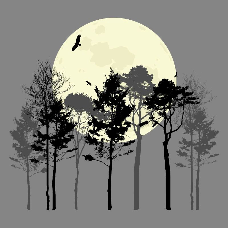 Celestial Forest Silhouette Design