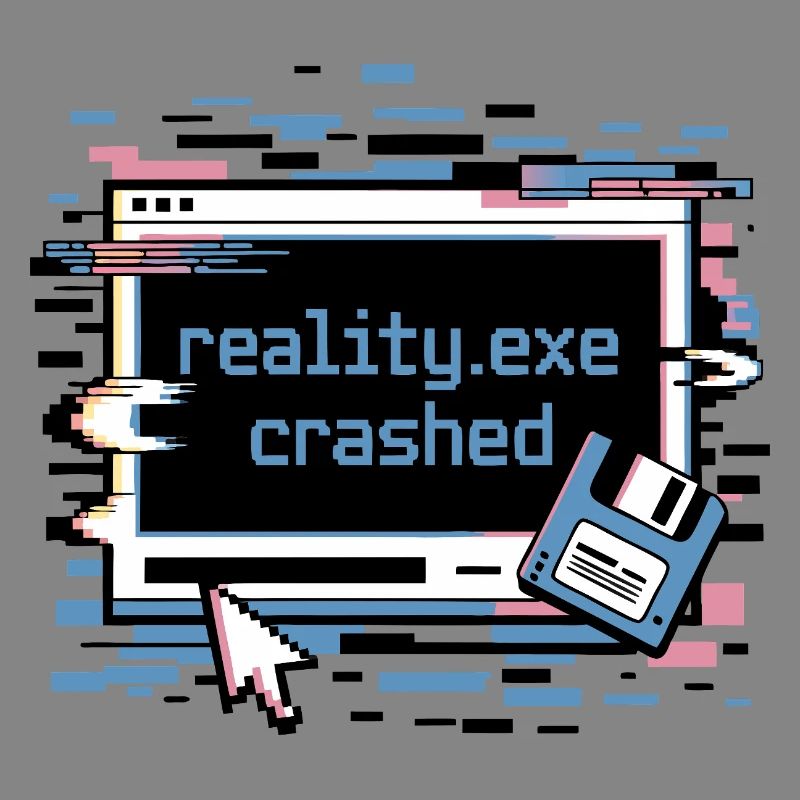 Reality.exe Crashed Retro Pixel Design