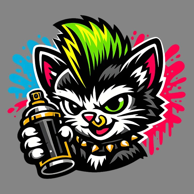 Graffiti Cat Spray Dot