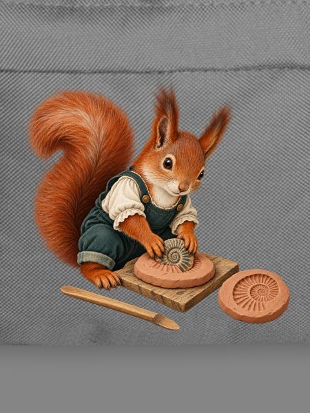 Eichhörnchen mit Fossilabdruck