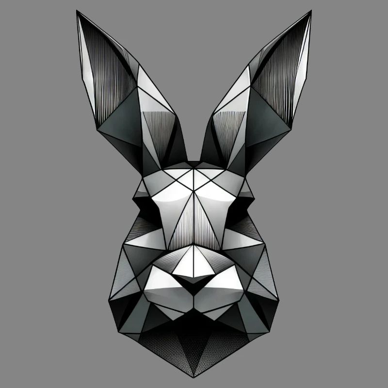 Geometric Bunny Polygon Rabbit Design
