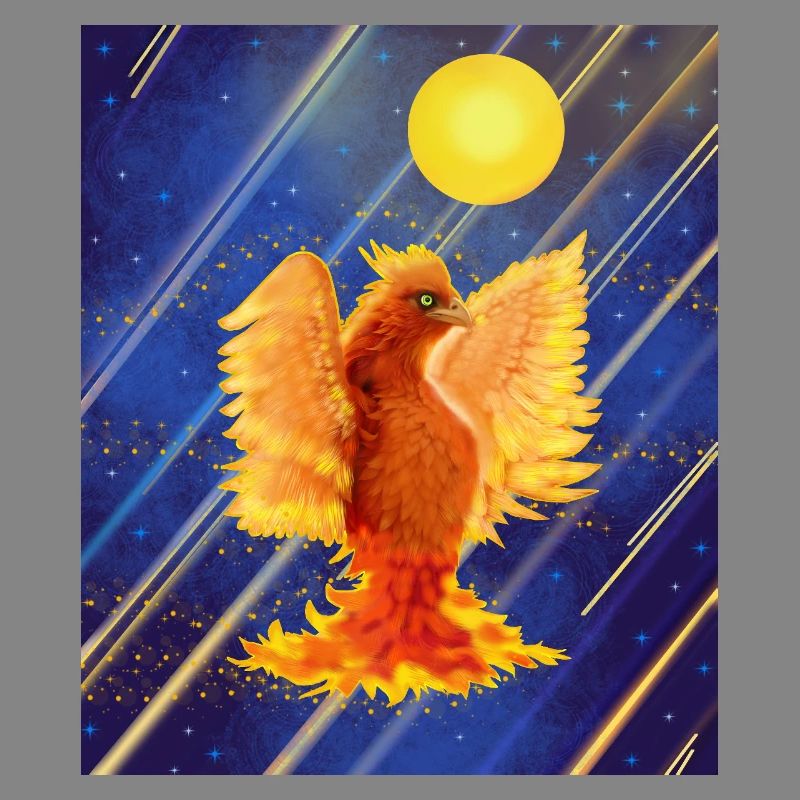 Kosmisch leuchtender Feuervogel: Cyber-Semurg