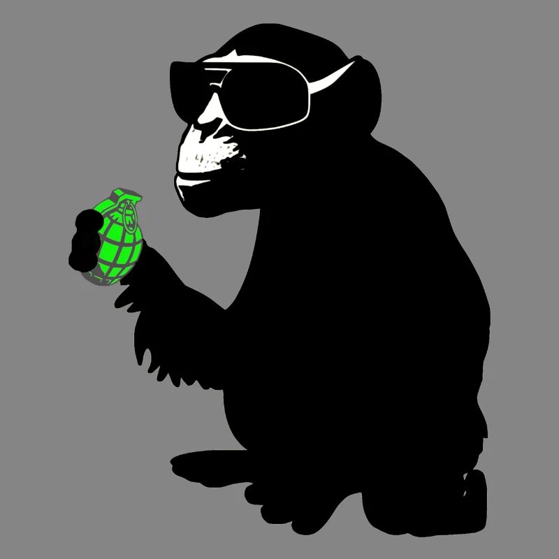 monkey with hand grenade