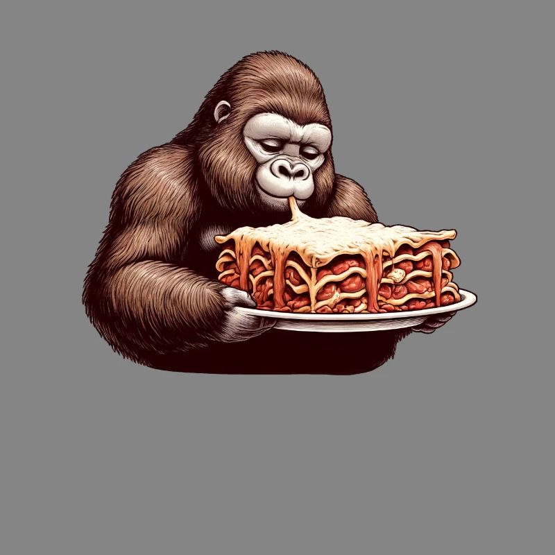 Gorilla enjoys lasagna comic