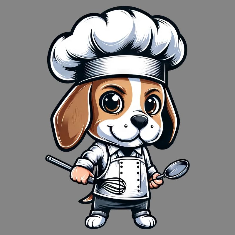 Cute Beagle Chef Comic Design