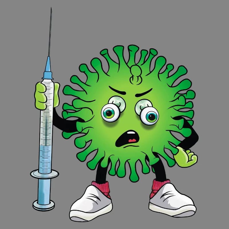 Virus mit Spritze
