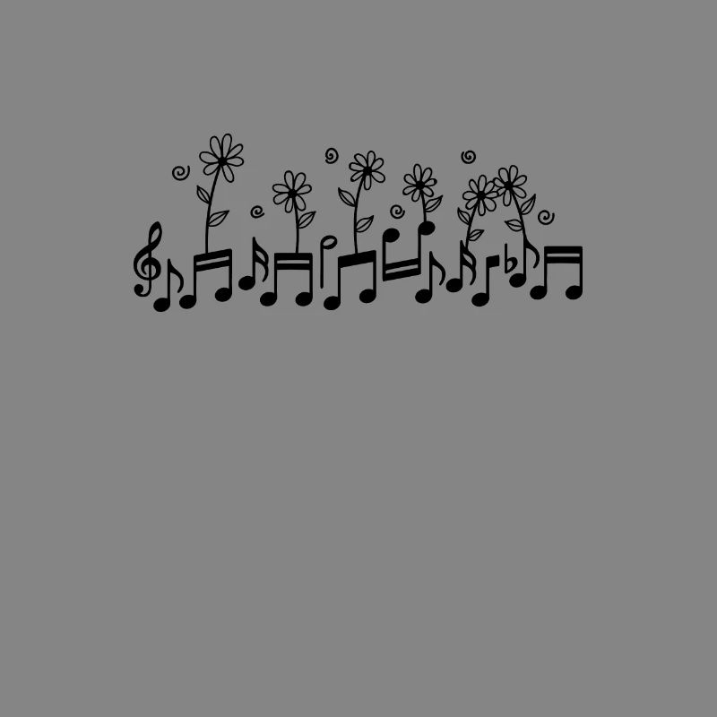 Musical Notes with Flowers Music