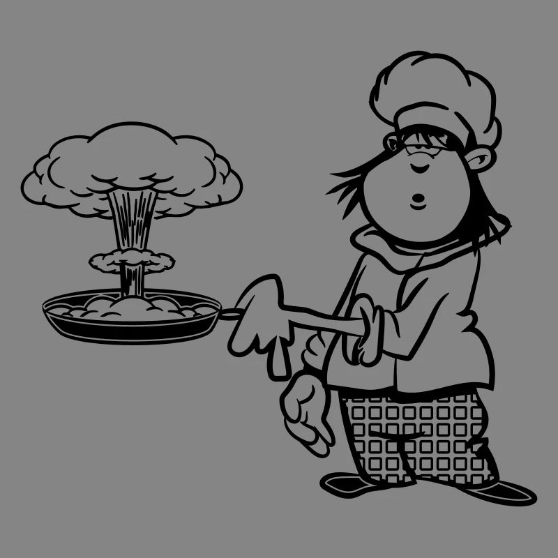 cuisinier drôle champignon de cuisson
