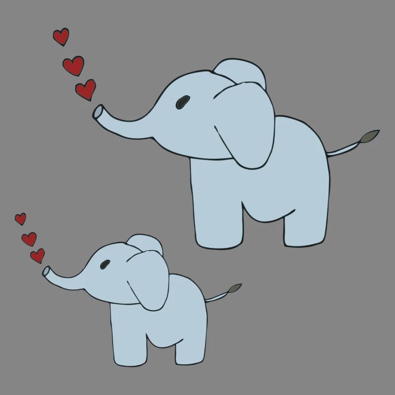 Elephants father and son
