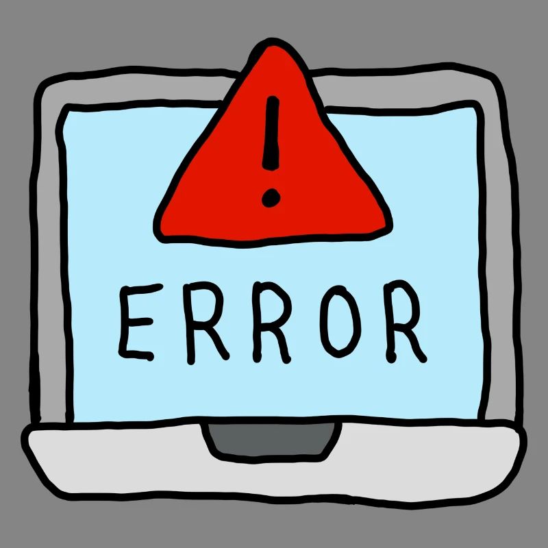 Laptop Error Warning Illustration