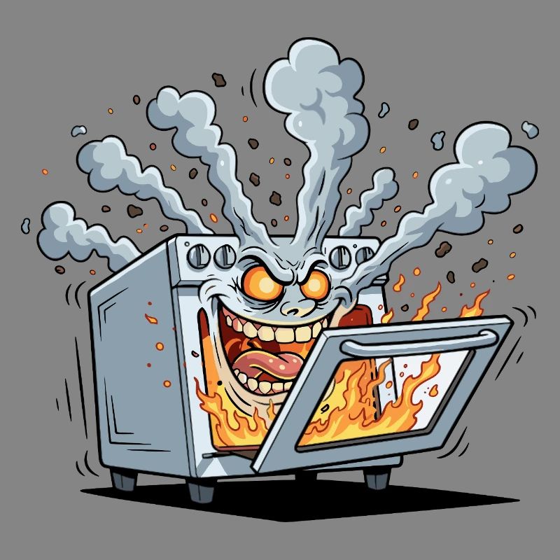 Fiery Kitchen Oven Monster