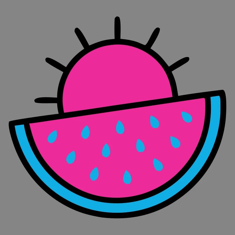 Wassermelone Sonne 90s Pop-Art