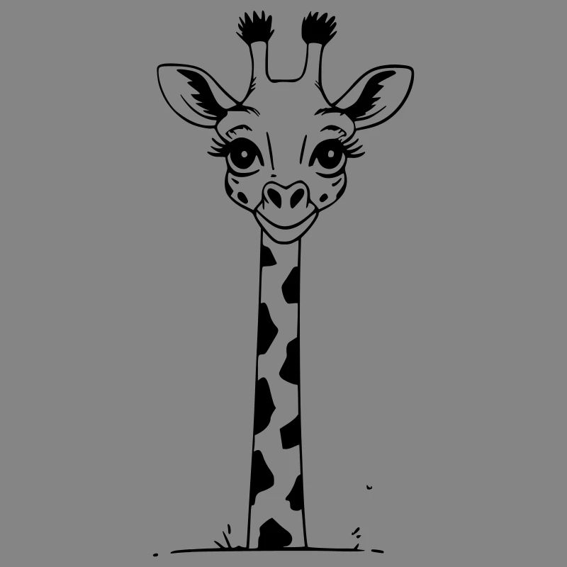 Cute cartoon giraffe as vector illustration