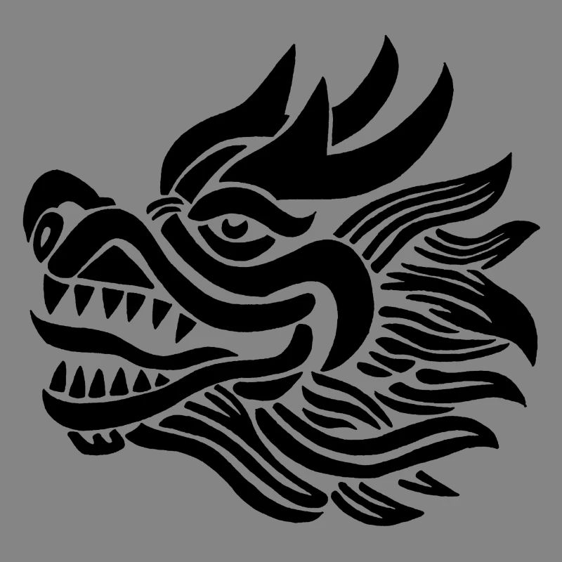 Chinesischer Drachenkopf (Schwarz)